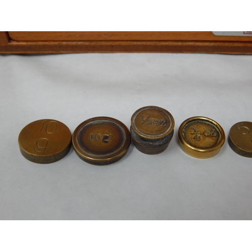 429 - Set of Brass Apothecary Scales in Fitted Wooden Case by William Webb, Essex: Complete with Weights