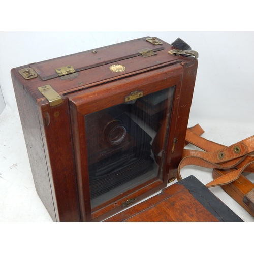 438 - J. Lizars Challenge Plate Camera together with plates etc & a photograph of Lord Astor, Asquith in S... 