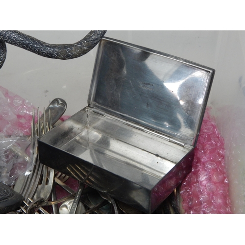 290 - A Quantity of Silver Plated Wares Including a Candelabra, Box, Flatware etc