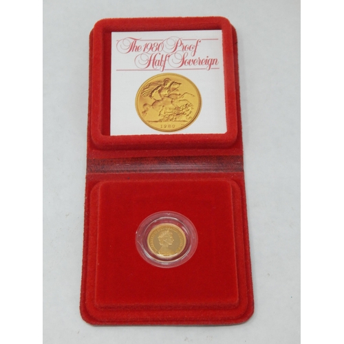 97A - QEII 1980 Proof Half Sovereign in Case of Issue with COA