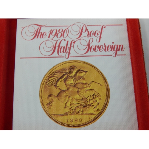 97A - QEII 1980 Proof Half Sovereign in Case of Issue with COA