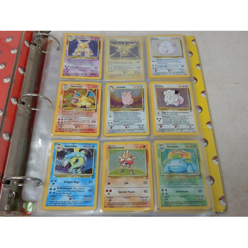 455 - Pokemon Cards: (343 Total) Contained in Two Original Pokemon Ring Binders including: 1999-2000 Base ... 