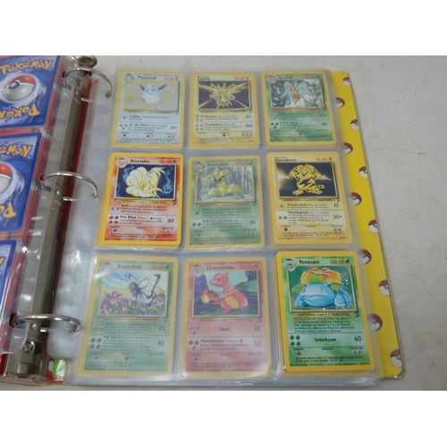 455 - Pokemon Cards: (343 Total) Contained in Two Original Pokemon Ring Binders including: 1999-2000 Base ... 