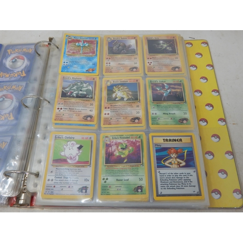 455 - Pokemon Cards: (343 Total) Contained in Two Original Pokemon Ring Binders including: 1999-2000 Base ... 