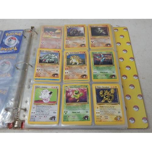 455 - Pokemon Cards: (343 Total) Contained in Two Original Pokemon Ring Binders including: 1999-2000 Base ... 