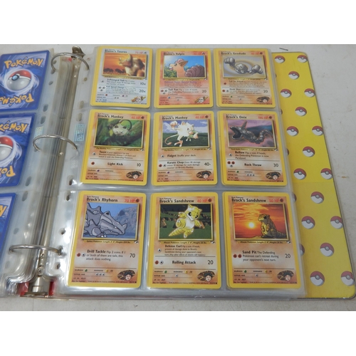 455 - Pokemon Cards: (343 Total) Contained in Two Original Pokemon Ring Binders including: 1999-2000 Base ... 