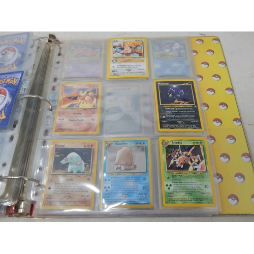 455 - Pokemon Cards: (343 Total) Contained in Two Original Pokemon Ring Binders including: 1999-2000 Base ... 