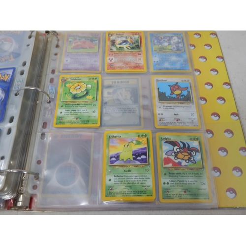 455 - Pokemon Cards: (343 Total) Contained in Two Original Pokemon Ring Binders including: 1999-2000 Base ... 