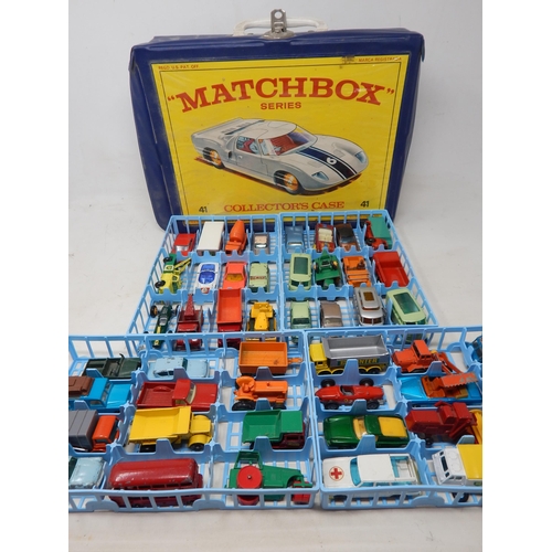 445 - Matchbox Series Collectors Case containing 36 cars etc