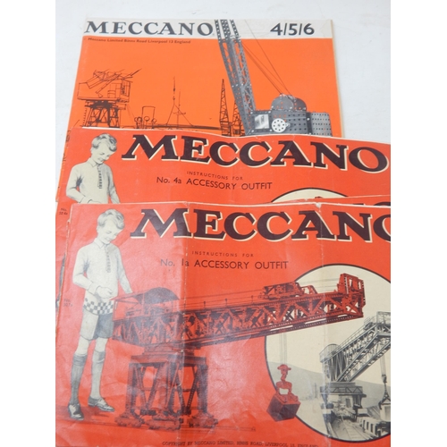 460 - Large Quantity of Early Meccano Contained in Vintage Tins & Wooden Box with Manuals etc (lot)