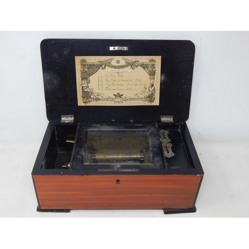 464 - 19th Century Swiss Musical Box Playing Four Airs, Working When Catalogued in Inlaid Wooden Case: Mea... 