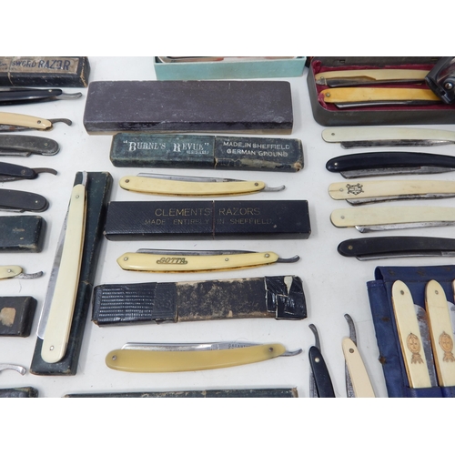 466 - A Large Quantity of Antique & Vintage Cut Throat Razors