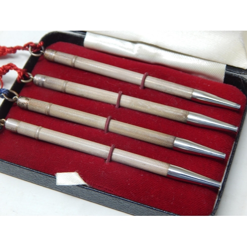 298A - A Set of 4 Silver Bridge Pencils in Fitted Case