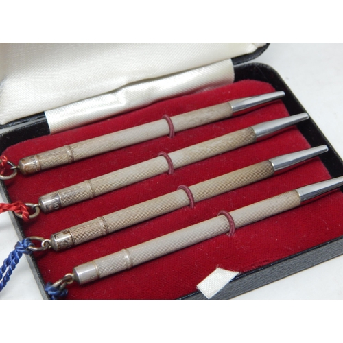 298A - A Set of 4 Silver Bridge Pencils in Fitted Case