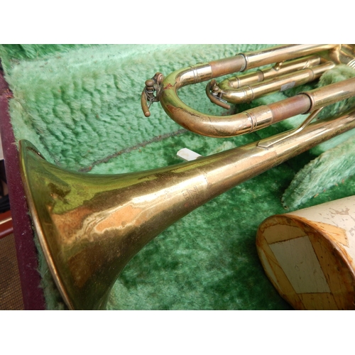 470 - Zenith Brass Trumpet, Mouthpiece & Cone in Fitted Case