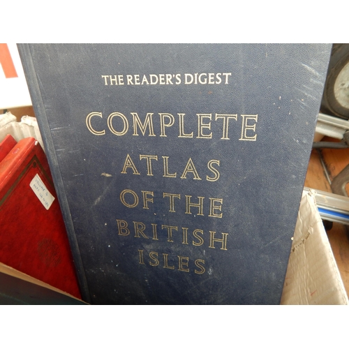 474 - A Large Quantity of Antique, Vintage & Later Atlas's, Maps etc contained in a large cardboard box