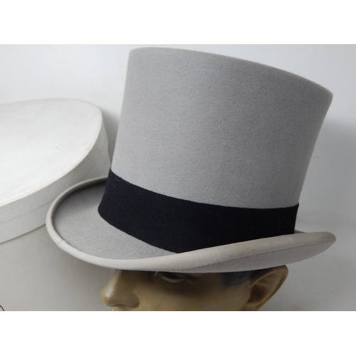 479 - Gentleman's Grey Top Hat by Lock & Co, St James's London, Boxed