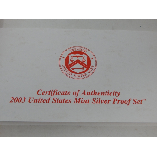 23Q - United States of America Mint Silver Proof Set 2003 in United States Treasury case of issue