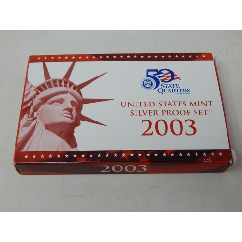 23Q - United States of America Mint Silver Proof Set 2003 in United States Treasury case of issue