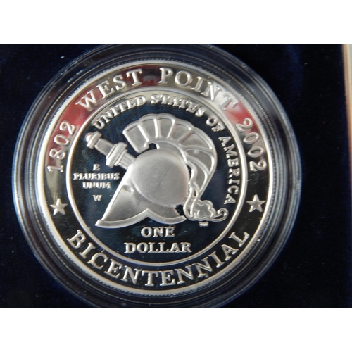 23V - United States Mint 2002 Bicentennial Proof Silver Dollar 90% Silver; 2000 Leif Ericson Proof Silver ... 