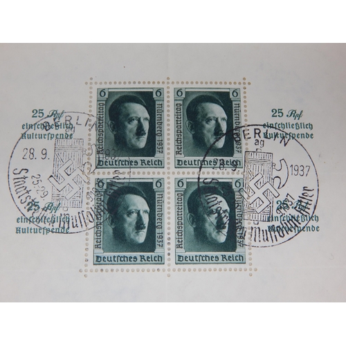 23H - Third Reich interest - A vintage envelope postmarked 20 April 1942 with 4 x Adolf Hitler stamps addr... 