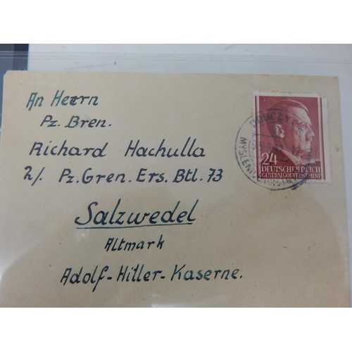 23H - Third Reich interest - A vintage envelope postmarked 20 April 1942 with 4 x Adolf Hitler stamps addr... 