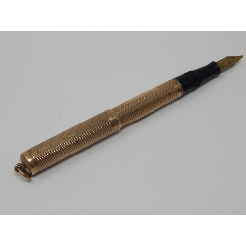 299D - 9ct Gold Watermans Ideal Fountain Pen Hallmarked London 1930 by Watermans with 14ct Gold Nib: Gross ... 