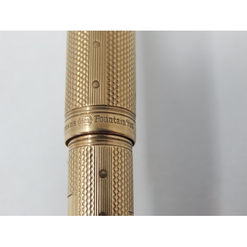 299D - 9ct Gold Watermans Ideal Fountain Pen Hallmarked London 1930 by Watermans with 14ct Gold Nib: Gross ... 