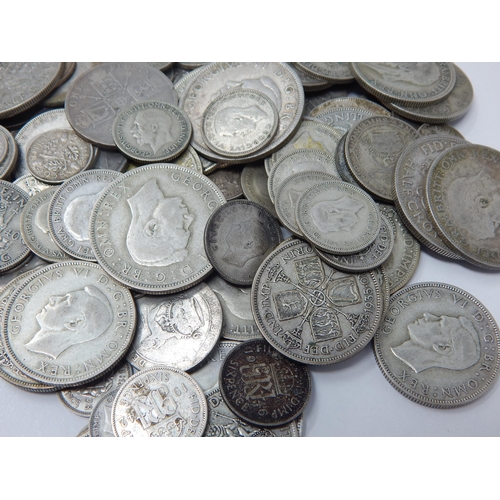 99F - A Quantity of GB Silver Coinage 1920-1946: Weight 582g