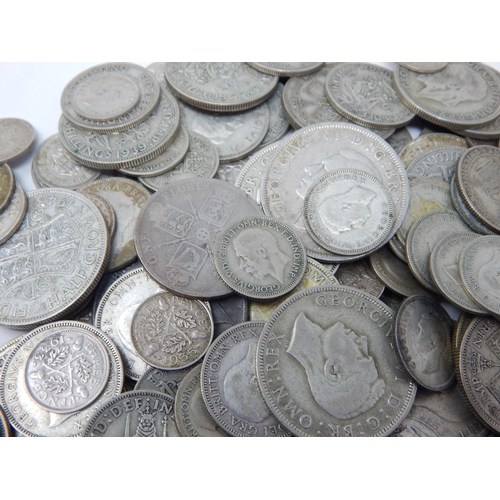 99F - A Quantity of GB Silver Coinage 1920-1946: Weight 582g