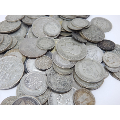 99F - A Quantity of GB Silver Coinage 1920-1946: Weight 582g