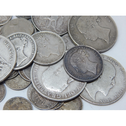 99G - A Quantity of GB Silver Coinage Pre 1920: Weight 156g