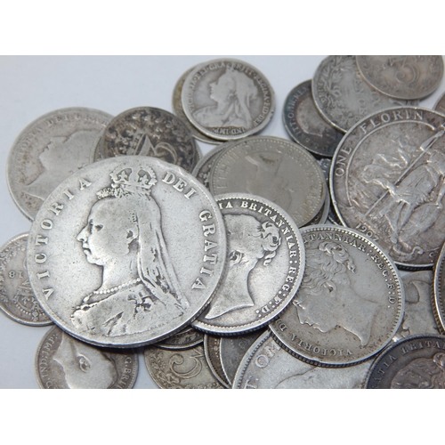 99G - A Quantity of GB Silver Coinage Pre 1920: Weight 156g