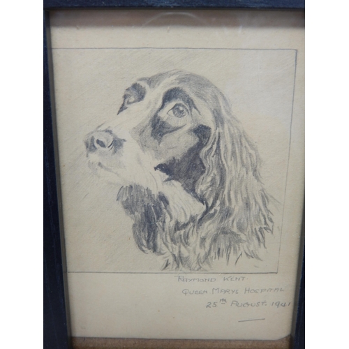 480 - Two WWII Pencil Drawings, Signed & Dated 1941 by Raymond Kent, Queen Marys Hospital