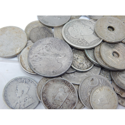 99H - A Quantity of Foreign Silver Coinage; Weight 196g