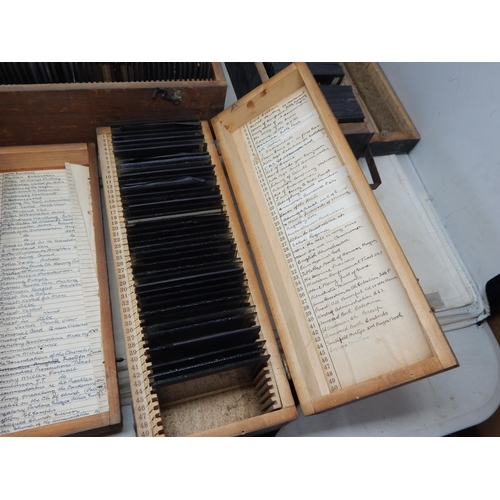 499 - Five Wooden Boxes Containing a Large Collection of Magic Lantern Slides