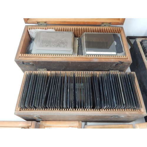 499 - Five Wooden Boxes Containing a Large Collection of Magic Lantern Slides