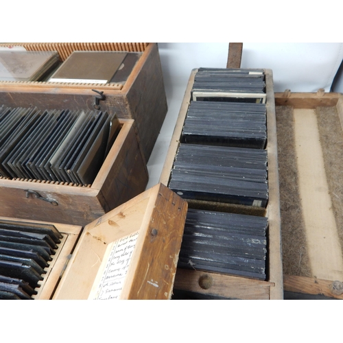 499 - Five Wooden Boxes Containing a Large Collection of Magic Lantern Slides