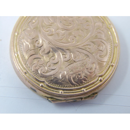 99P - 9ct Gold Back & Front Locket: Gross weight 5.0g