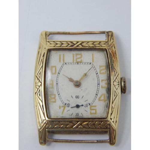 99Q - Vintage Gentleman's 14ct Gold Wristwatch: Gross weight 17.7g