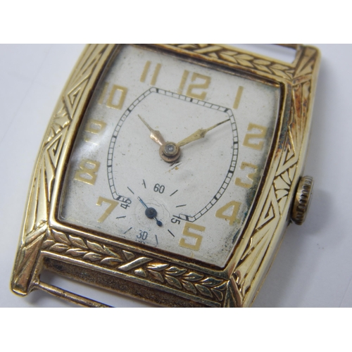 99Q - Vintage Gentleman's 14ct Gold Wristwatch: Gross weight 17.7g