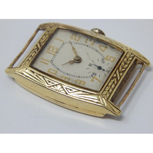 99Q - Vintage Gentleman's 14ct Gold Wristwatch: Gross weight 17.7g