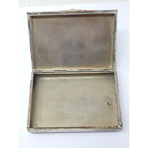 99R - 19th Century Russian 84 Standard Silver Cigarette Case with Yellow Metal Thumb Piece Set with Sapphi... 