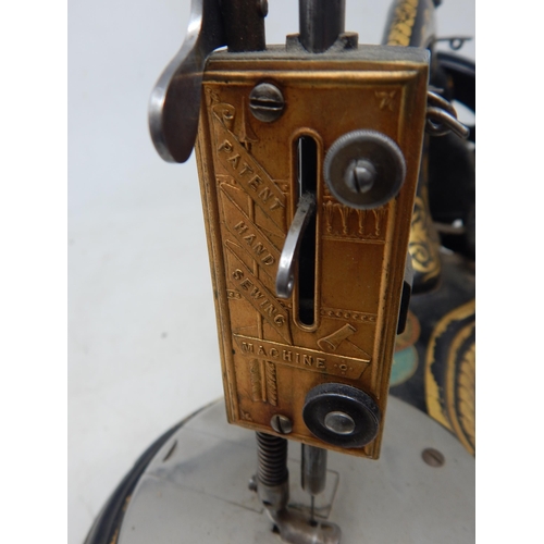 499A - Victorian Shepherd, Rothwell & Hough Eclipse Model  Hand Sewing Machine with Gilt Highlights on Scro... 