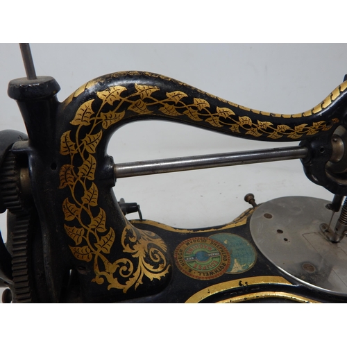 499A - Victorian Shepherd, Rothwell & Hough Eclipse Model  Hand Sewing Machine with Gilt Highlights on Scro... 