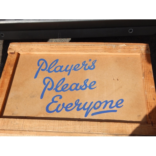 499B - Vintage Player's Cigarette Packing Crate with Decals: No Lid