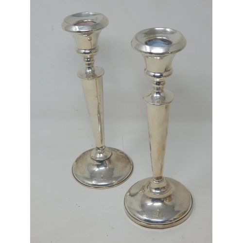 109 - A Pair of Silver Candlesticks Hallmarked Birmingham 1918 by A.J Pepper & Co Ltd with Weighted Bases:... 