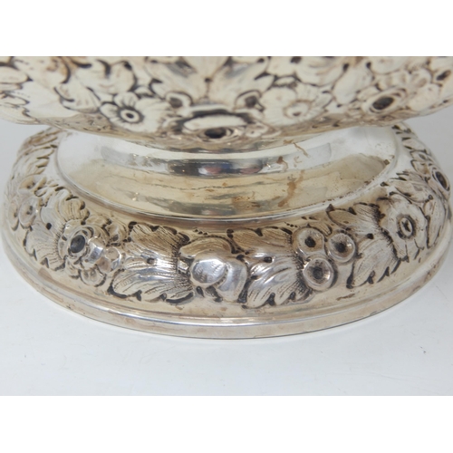 111 - Edwardian Silver Punch Bowl with Rococo Decoration & Blank Cartouches: Hallmarked London 1903 by Cha... 