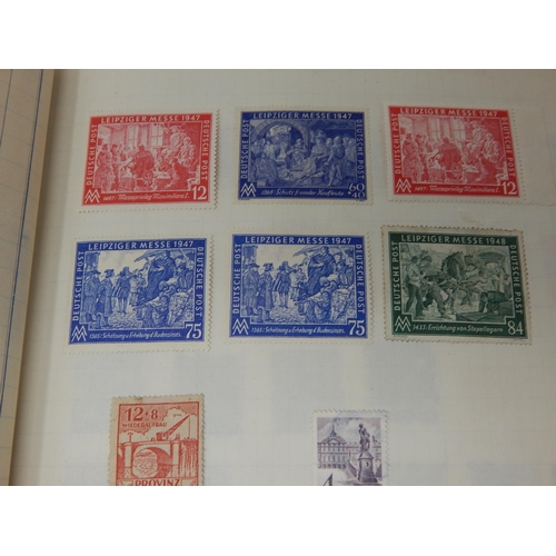 97 - German Collectors 1947 Folder of World Stamps on sheets: Huge catalogue value, sorting will reward