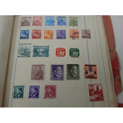 97 - German Collectors 1947 Folder of World Stamps on sheets: Huge catalogue value, sorting will reward